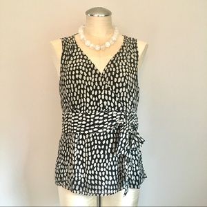 Ann Taylor silk print empire waist top